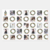 Feuille De Papier Cadeau Collage photo avec éléments d'aquarelle de Noël (Devant 3)