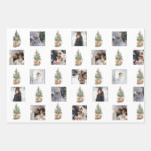 Feuille De Papier Cadeau Collage photo avec éléments d'aquarelle de Noël (Devant 2)