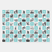 Feuille De Papier Cadeau Collage photo de monogramme de vacances (Devant)