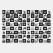 Feuille De Papier Cadeau Collage photo de monogramme de vacances (Devant)