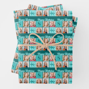 Feuille De Papier Cadeau Collage photo personnalisé Fête d'anniversaire Tur