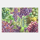 Feuille De Papier Cadeau Collages de raisins vert rouge collage (Devant 2)