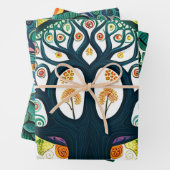 Feuille De Papier Cadeau Collection Arbre de vie vibrant (En situation)