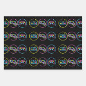 Feuille De Papier Cadeau Collection Black & Neon Gamer (Devant)