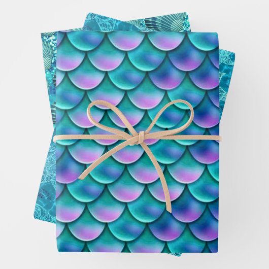 Feuille De Papier Cadeau Collection Blue Seaside (En situation)