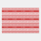 Feuille De Papier Cadeau Collection classique de Noël rouge blanc et vert (Devant 2)