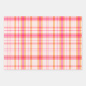 Feuille De Papier Cadeau Collection classique Noël Plaid Rouge Vert rose (Devant)