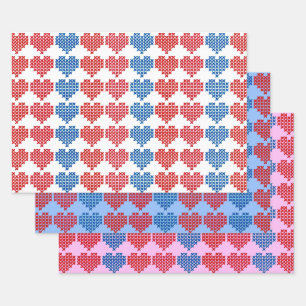 Feuille De Papier Cadeau Collection Coeurs croisés