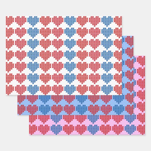 Feuille De Papier Cadeau Collection Coeurs croisés (Lot)