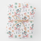 Feuille De Papier Cadeau Collection Dancing Snowmen (En situation)