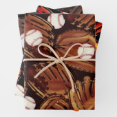Feuille De Papier Cadeau Collection de baseball (En situation)