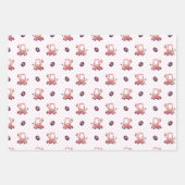 Feuille De Papier Cadeau Collection de girafe drôle - Rose (Devant 3)