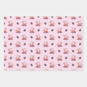 Feuille De Papier Cadeau Collection de girafe drôle - Rose (Devant 2)