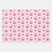 Feuille De Papier Cadeau Collection de girafe drôle - Rose (Devant)