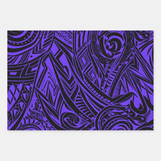 Feuille De Papier Cadeau Collection de Motifs Abstraits tribaux (Devant)