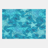 Feuille De Papier Cadeau Collection de Motifs Starfish Bleu (Devant)