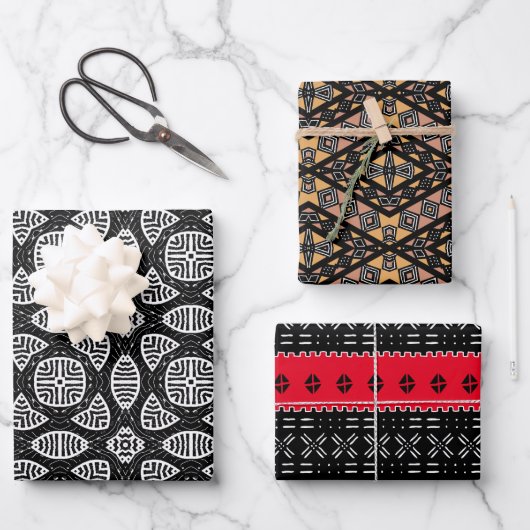 Feuille De Papier Cadeau Collection de Mudcloth Moderne 2 (Recto)