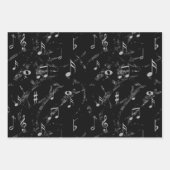 Feuille De Papier Cadeau Collection de musique noire et blanche (Devant)