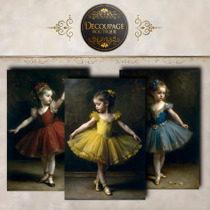Feuille De Papier Cadeau Collection de petites ballerines vintage découpage