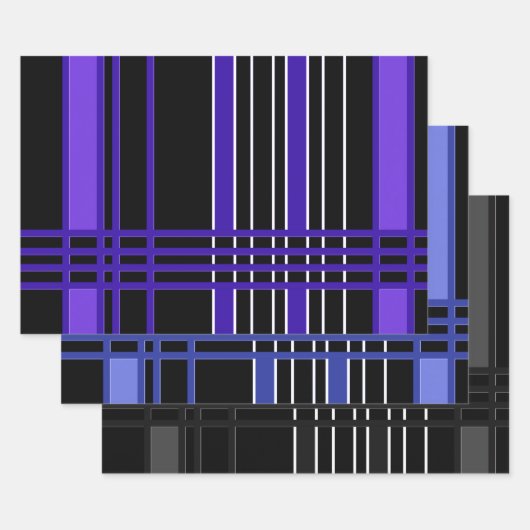 Feuille De Papier Cadeau Collection de rayures modernes (Lot)