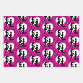 Feuille De Papier Cadeau Collection de silhouettes de proposition de cœur (Devant 3)