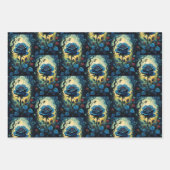 Feuille De Papier Cadeau Collection de vignes Roses bleues (Devant)