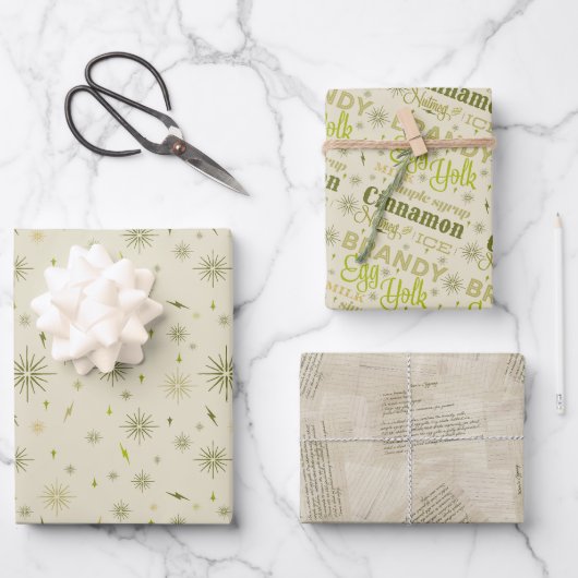 Feuille De Papier Cadeau Collection Eggnog - Avocado (Recto)