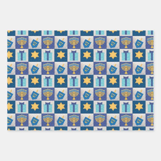 Feuille De Papier Cadeau Collection Hanoukka (Devant 2)