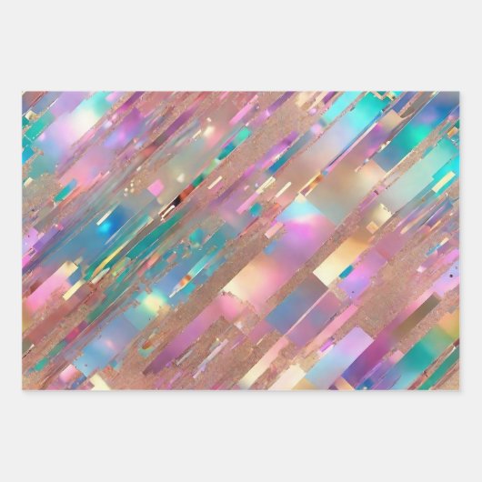 Feuille De Papier Cadeau Collection Holographique Opal Parties scintillant (Devant 2)