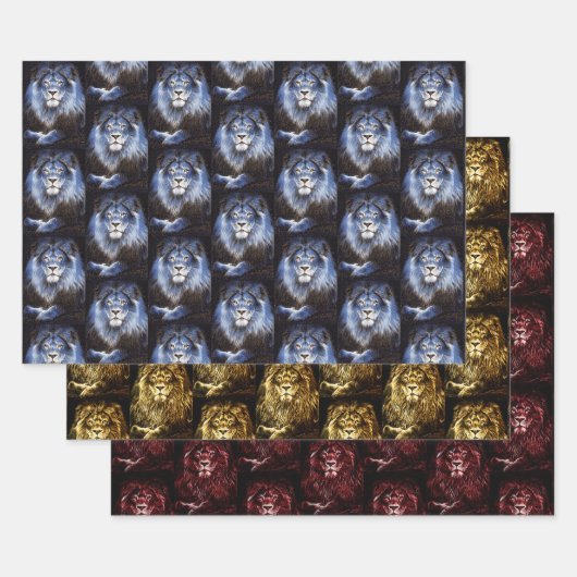 Feuille De Papier Cadeau Collection majestic Lions Wildcat (Lot)