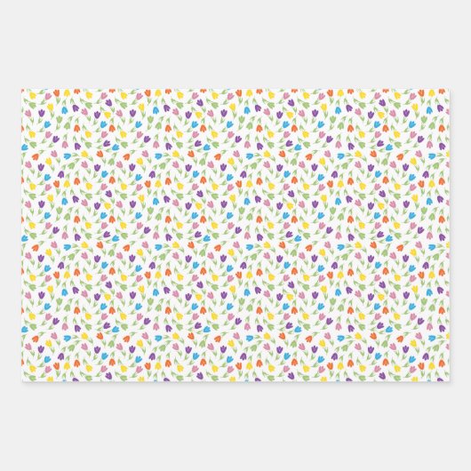 Feuille De Papier Cadeau Collection motif de tulipes (Devant 3)
