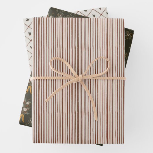 Feuille De Papier Cadeau Collection Noël | Bande, Flore, Holly (En situation)