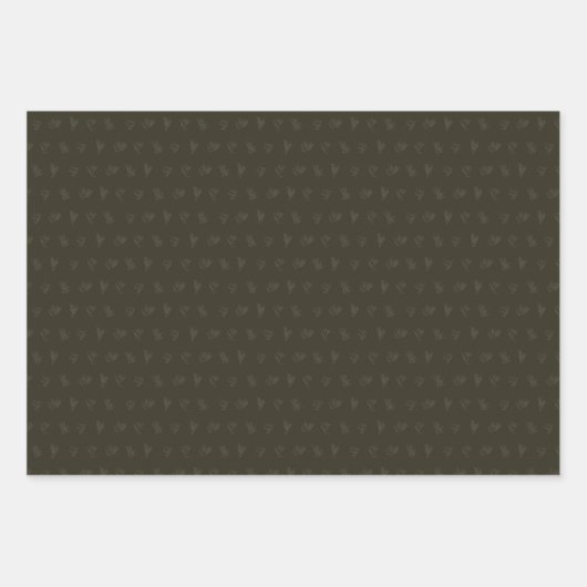 Feuille De Papier Cadeau Collection Noël | Cèdre Cognac, Crème, Vert (Devant 3)