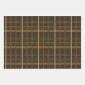 Feuille De Papier Cadeau Collection Noël | Plaid Chaud, Bandes, Cèdre (Devant 2)