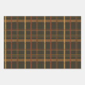 Feuille De Papier Cadeau Collection Noël | Plaids Vert, Crème, Tan (Devant 2)