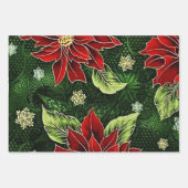 Feuille De Papier Cadeau Collection Poinsettia de Noël (Devant 3)