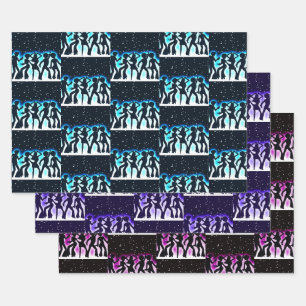 Feuille De Papier Cadeau Collection Retro Dance Party