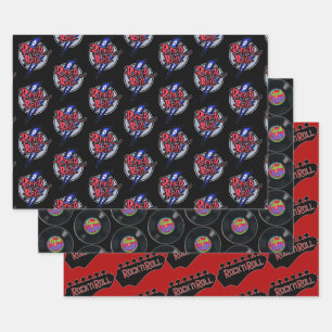 Feuille De Papier Cadeau Collection Retro Rock & Roll