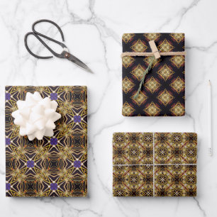 Feuille De Papier Cadeau Collection Royale Gold Design éblouissant
