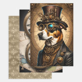 Feuille De Papier Cadeau Collection Steampunk Animal - Dog