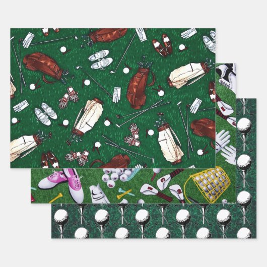 Feuille De Papier Cadeau Collection Time Golfers (Lot)