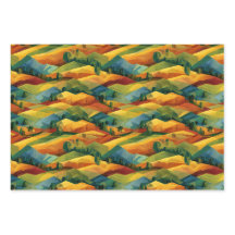 Collines Cubistes Vibrantes | Ensemble de Teintes