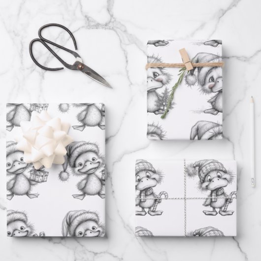 Feuille De Papier Cadeau Color me Christmas Goose (Recto)