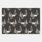 Feuille De Papier Cadeau Colorants, ours, noir et pierre (Devant)