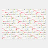 Feuille De Papier Cadeau coloré rétro moderne Joyeux Noël (Devant)