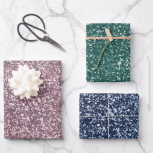Feuille De Papier Cadeau Coloré rose bleu vert Étincelles de vacances