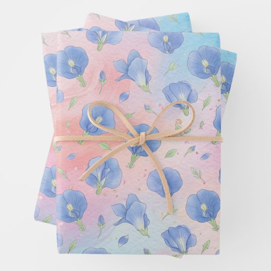 Feuille De Papier Cadeau Colorful Flower Pattern Wrapping Paper (En situation)