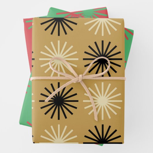 Feuille De Papier Cadeau Colorful Starburst Pattern (En situation)