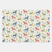 Feuille De Papier Cadeau Colorful Swedish Dala Horses (Devant)