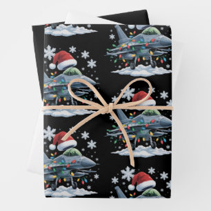 Feuille De Papier Cadeau Combat aérien drôle Noël Fêtes Xmas Militaire
